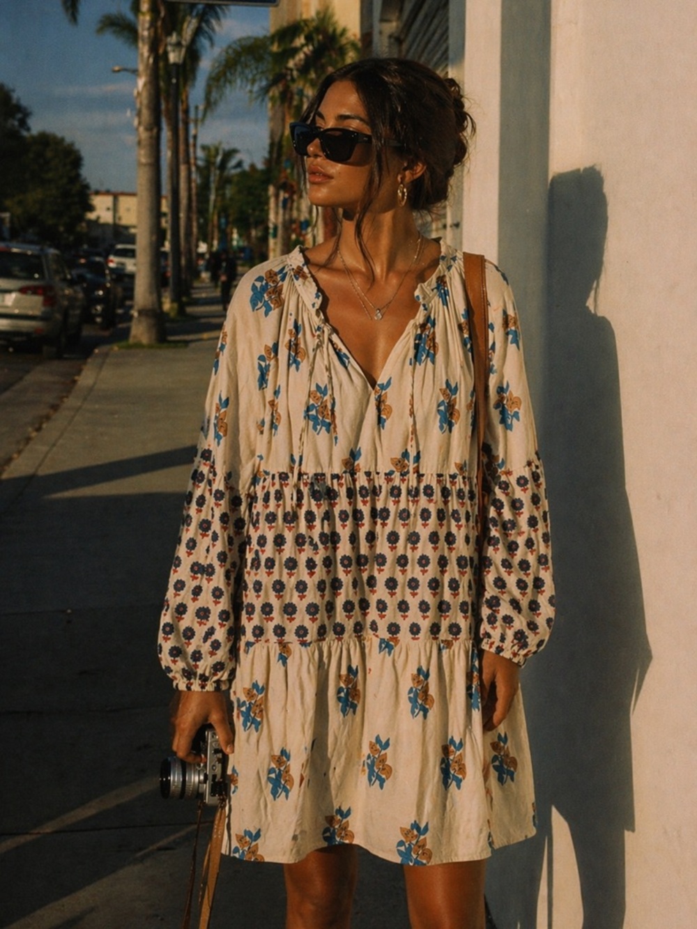 Victoria Dunn Cotton Hand Blocked Print Dress | 3XL | Boho Summer Oversized